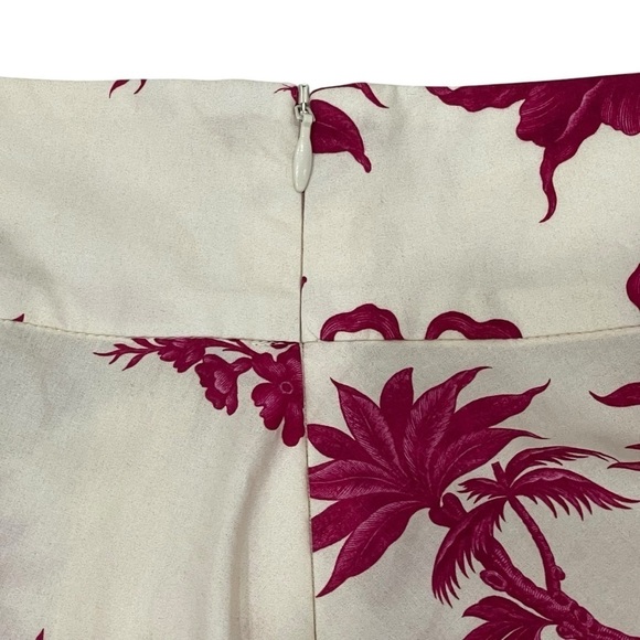 Tara Jarmon NWT Size 36 EU/US 4 Jeanette Ecru Magenta Floral Print A-Line Skirt - Picture 12 of 16